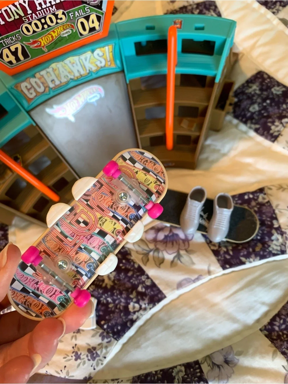 Hot Wheels Tony Hawk Skate Stadium Playset - Teal and Orange